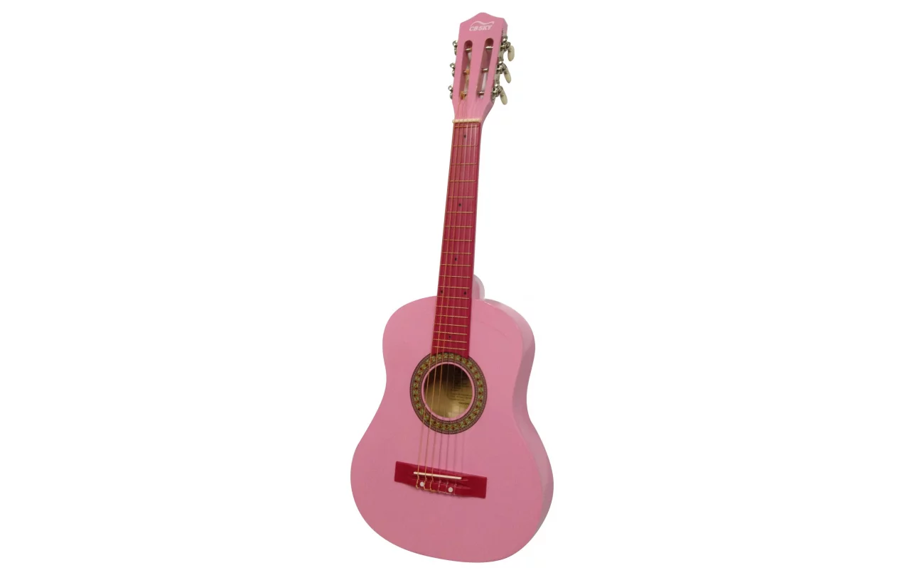 Houten gitaar 76cm roze